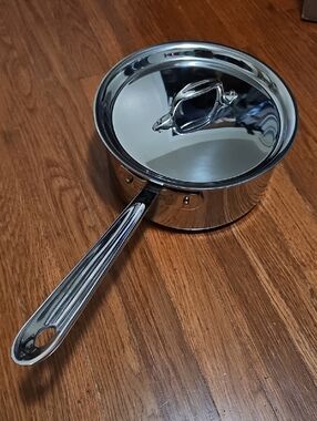 New All-Clad D3 Stainless 3 Qt Saucepan